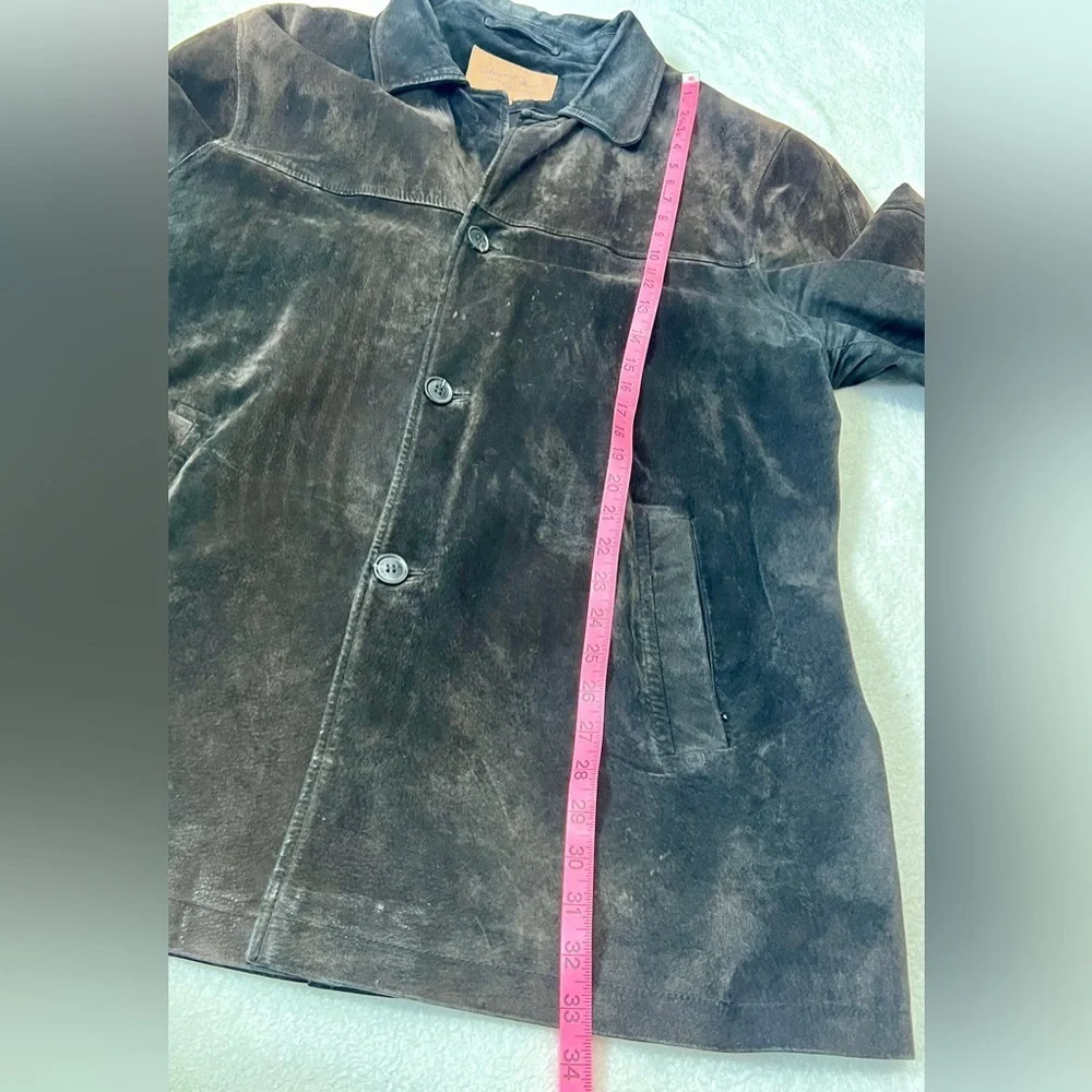 Newport Harbor Men's Vintage Genuine Suede Trench Jacket - XL